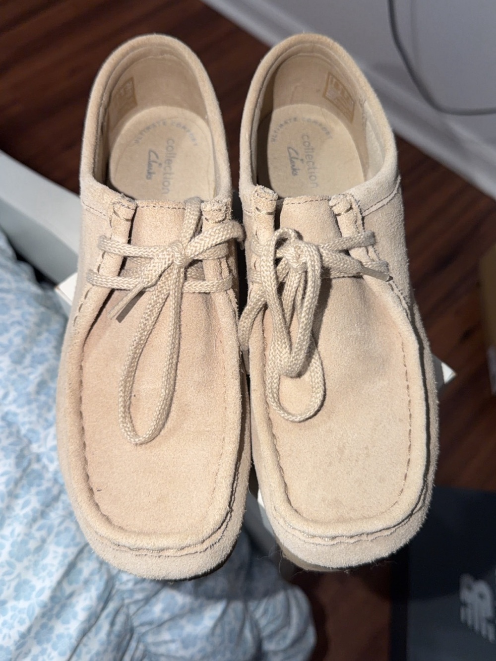 Clarks Collection Beige Suede Wallabee-Style Women’s Shoes